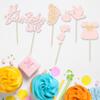 24Pcs Oh Baby Cupcake Toppers Baby Girl Cupcake Toppers with Bow Dress Footprint Swan Light Pink Glitter Babyshower Gender Reveal Cake Picks Decorations for Baby Shower Its a Girl Birthday Party view 3