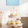 24Pcs Oh Baby Cupcake Toppers Baby Girl Cupcake Toppers with Bow Dress Footprint Swan Light Pink Glitter Babyshower Gender Reveal Cake Picks Decorations for Baby Shower Its a Girl Birthday Party view 4