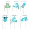 24Pcs Oh Baby Cupcake Toppers Blue Glitter It's a Boy Cupake Toppers with Swan Onesie Bottle Baby Shower Gender Reveal Cupcake Picks Decorations for Kids Boys Birthday Party Cake Decorations Supplies view 2
