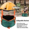 Camping Water Storage Container , foldable Bucket with Handle , Portable Folding Bucket Wash Basin for Camp Traveling Hiking Fishing Boating Gardening (Dark green) , foldable Bucket with Handle , view 2