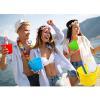 Sand Buckets and Shovels Set for Kids - Plastic Bucket Beach Pail with 100 Straws for Summer Holiday Party Favors(10 Sets) view 4