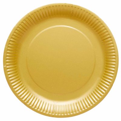 Amscan 9915400-214-66 - Gold Eco-Friendly Recyclable Paper Party Plates - 8 Pack