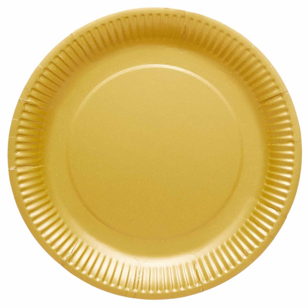 Amscan 9915400-214-66 - Gold Eco-Friendly Recyclable Paper Party Plates - 8 Pack