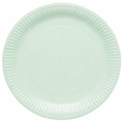 amscan 9915400-207-66 - Pastel Mint Green Eco-Friendly Recyclable Paper Party Plates - 8 Pack