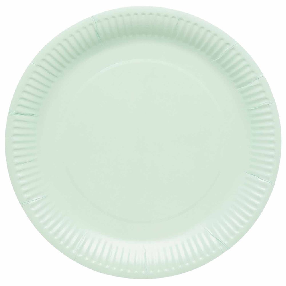 amscan 9915400-207-66 - Pastel Mint Green Eco-Friendly Recyclable Paper Party Plates - 8 Pack
