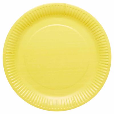 amscan 9915400-205-66 - Buttercup Yellow Eco-Friendly Recyclable Paper Party Plates - 8 Pack