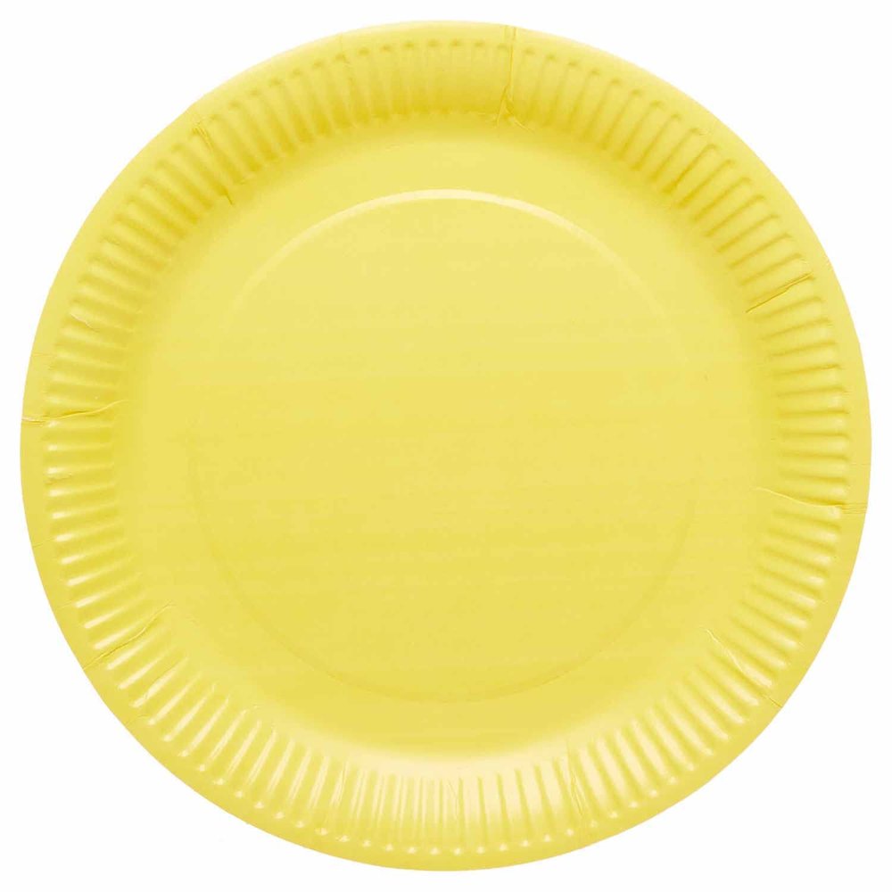 amscan 9915400-205-66 - Buttercup Yellow Eco-Friendly Recyclable Paper Party Plates - 8 Pack
