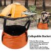 Camping Water Storage Container , foldable Bucket with Handle , Portable Folding Bucket Wash Basin for Camp Traveling Hiking Fishing Boating Gardening (Orange) , foldable Bucket with Handle , Camp view 3