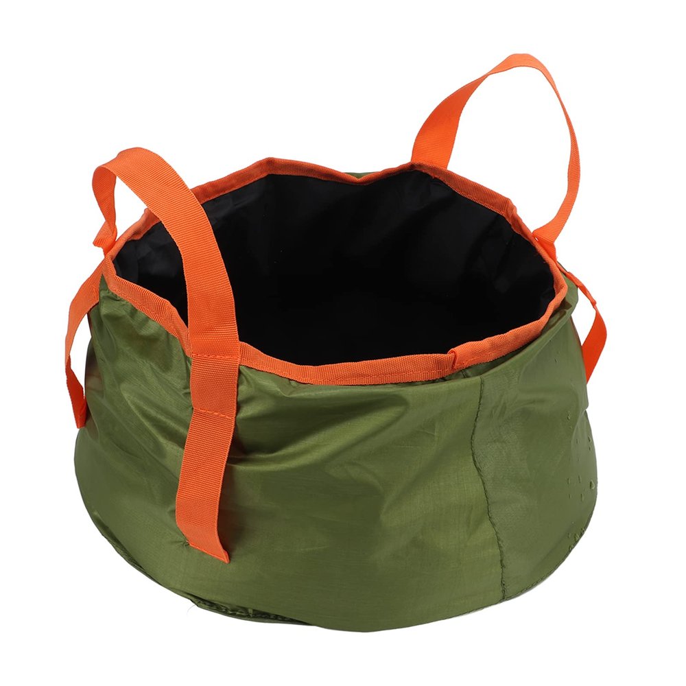 Camping Water Storage Container , foldable Bucket with Handle , Portable Folding Bucket Wash Basin for Camp Traveling Hiking Fishing Boating Gardening (ArmyGreen) , foldable Bucket with Handle , C