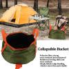 Camping Water Storage Container , foldable Bucket with Handle , Portable Folding Bucket Wash Basin for Camp Traveling Hiking Fishing Boating Gardening (ArmyGreen) , foldable Bucket with Handle , C view 3