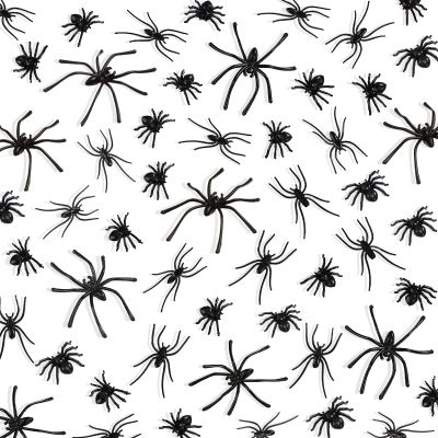 BAINFE 3 Sizes 150 Pieces Plastic Spiders Halloween Realistic Plastic Spiders Small Spiders Fake Tiny Spider Toys Prank Props for Halloween Home and Party Decorations