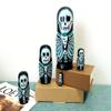 Lorveelo Skull Nesting Dolls - Cute Animal Matryoshka Doll Handmade Wooden Dolls for Children Christmas Birthday Decoration Halloween Wishing Gift view 3