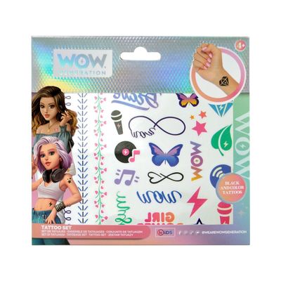 Kids Euroswan Tattoos Set + 50 Colour Y B/N CDU 24 U Wow Generation, Multi-Colour (WOW00016)