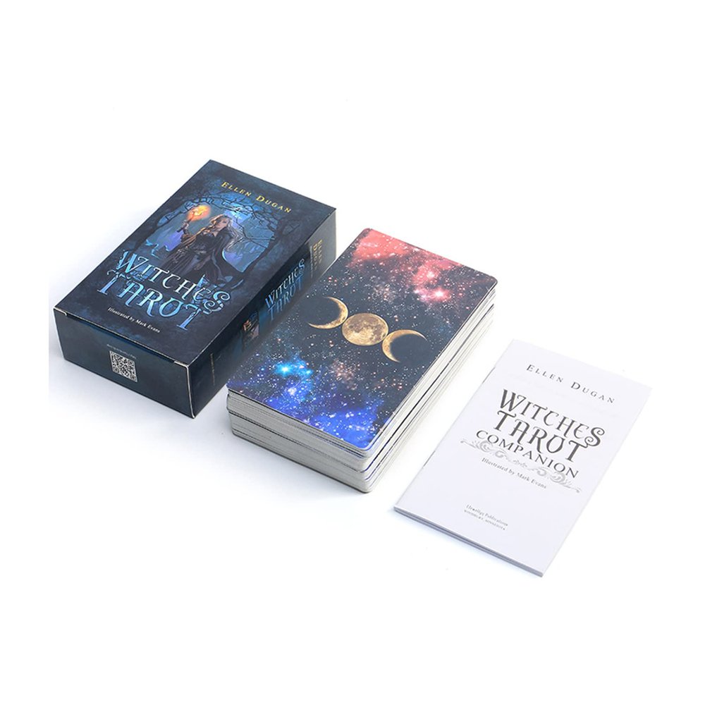 Fankexi Tarots Cards Deck Sets with Guidebook, 78 Witches Tarot Cards Deck Fortune Telling Game, Fate Divination Tarot Card, Durable for Beginners & Expert Readers