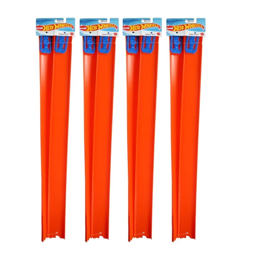 Hot Wheels Tracks Expansion Packs Track Pieces & Connectors 4 Packs of 2 (Straight Track)