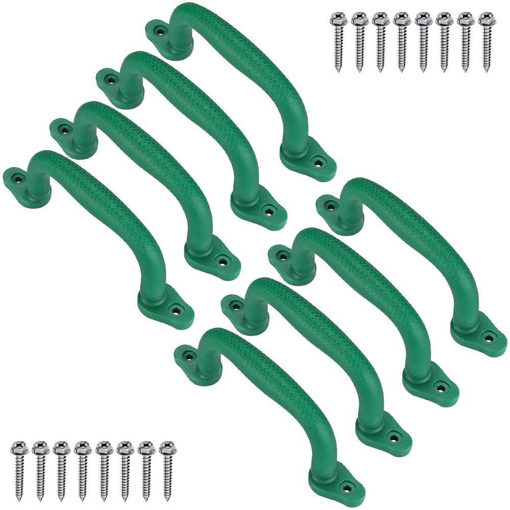 Dolibest Set of 8 Safety Playground Handles, Swing Set Kids Safety Hand Grips for Playset, Climbing Frame, Play House, Climbing Frame, Play House Handles (Green)