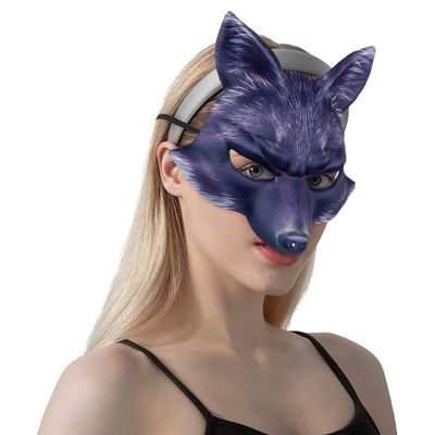 SIQITECHNO Halloween Cat Mask Half Face EVA Animal Mask Theme Party Cosplay Carnival Cosplay Prop Furry Animal Costume