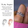 INERRWIX To My Daughter - Fidget Ring Anxiety Meditation Ring for Women Ring with Beads Spinner Adjustable Swivel Ring Fidget Jewelry Gift For Daughter Stepdaughter (2pcs Silver & Rose Gold) view 2