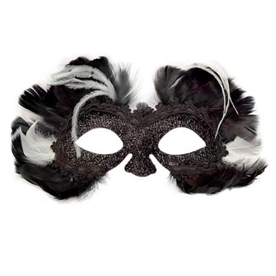 Mask Halloween Cosplay Costume Half Face Animal Party Cat Masks (Black2)
