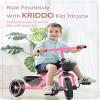 KRIDDO Tricycle for 2-5 Year Olds - Pink Toddler Trike With Gift for 24 Month to 4 Year Old Girls view 2