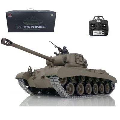 TOUCAN RC HOBBY US in Stock Henglong 1/16 Scale 7.0 Upgraded M26 Pershing RTR RC Tank 3838 Metal Tracks BB Airsoft That Shooting BB Bullets