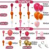 Pink Orange Balloon Garland Double Stuffed Hot Pink Orange Gold Metallic Pastel Balloon Arch Kit for Birthday Baby Bridal Shower Wedding Valentine Mother's Day Party Decorations view 3