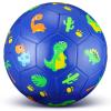 HyDren Kids Size 3 Soccer Ball with Pump Official Cute Cartoon Toddler Soccer Durable Outdoor Indoor Sports Football Game Charity Gift for Kids Boys Girls 4 to 6(Blue Dinosaur) view 1