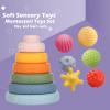Weilim Montessori Toys Soft Stacking Building Blocks Rings Balls Sets 3 in 1 Baby Toys Bundle for Babies Sensory for Toddlers Teething Bath for Infants Learning Education Toy view 3