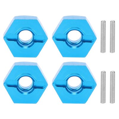Dilwe 5mm RC Wheel Hex Nuts, 5mm Aluminum Alloy Wheel Hex Mount Hubs Nut with Pins for 1/14 144001 RC Car(Blue 1266B)