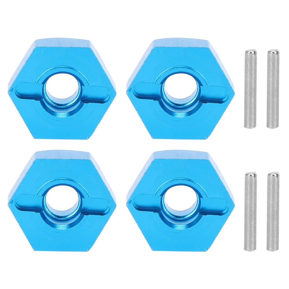 Dilwe 5mm RC Wheel Hex Nuts, 5mm Aluminum Alloy Wheel Hex Mount Hubs Nut with Pins for 1/14 144001 RC Car(Blue 1266B)