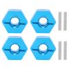 Dilwe 5mm RC Wheel Hex Nuts, 5mm Aluminum Alloy Wheel Hex Mount Hubs Nut with Pins for 1/14 144001 RC Car(Blue 1266B) view 1