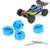 Dilwe 5mm RC Wheel Hex Nuts, 5mm Aluminum Alloy Wheel Hex Mount Hubs Nut with Pins for 1/14 144001 RC Car(Blue 1266B) view 2