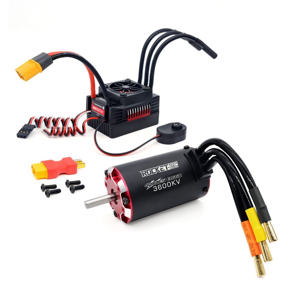 Surpass Hobby Brushless Motor 3660 3600KV Brushless Motor with Waterproof 60A ESC Combo Set for 1/10 RC Car Truck