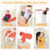 BABY JOY Toddler Large Slide, 6 in 1 Slide for Kids with Basketball Hoop, Ring Toss, 2 in 1 Convertible Climbing Way, Freestanding Kids Slide Climber Set for Indoors Outdoor Boys Girls Gifts Present view 3