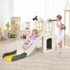 BABY JOY Toddler Large Slide, 6 in 1 Slide for Kids with Basketball Hoop, Ring Toss, 2 in 1 Convertible Climbing Way, Freestanding Kids Slide Climber Set for Indoors Outdoor Boys Girls Gifts Present view 1