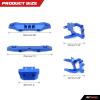 RCAWD Front & Rear Bumper Set & 4 LED Lights for LaTrax Teton & Desert Prerunner 1/18 Scale 4X4 Monster Truck Upgrades, #76064-5#76054-1#76054-5, Parts for #7635 Blue view 2