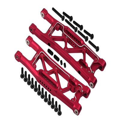 Aluminum 6061-T6 Rear Lower Suspension Arms For Traxxas 1/8 4WD Sledge Monster Truck 95076-4 - 26Pc Set Red