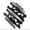 Aluminum 6061-T6 Rear Lower Suspension Arms For Traxxas 1/8 4WD Sledge Monster Truck 95076-4 - 26Pc Set Black view 1