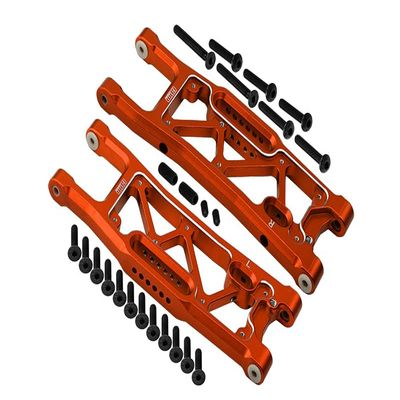 Aluminum 6061-T6 Rear Lower Suspension Arms For Traxxas 1/8 4WD Sledge Monster Truck 95076-4 - 26Pc Set Orange