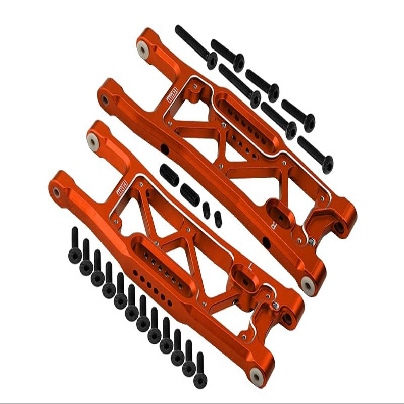 Aluminum 6061-T6 Rear Lower Suspension Arms For Traxxas 1/8 4WD Sledge Monster Truck 95076-4 - 26Pc Set Orange