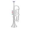 Toy Trumpet for Kids, Wind and Brass Musical Instruments for Kids, Musical Play Toy Trumpet, for Teaching Songs, Instrument Band at Home or School Silver view 1