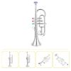 Toy Trumpet for Kids, Wind and Brass Musical Instruments for Kids, Musical Play Toy Trumpet, for Teaching Songs, Instrument Band at Home or School Silver view 4