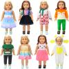 SOTOGO 8 Sets 18 Inch Doll Clothes Outfits for American 18 Inch Dolls, Include Doll Fashion Clothes and Dolls Accessories view 1