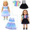 SOTOGO 8 Sets 18 Inch Doll Clothes Outfits for American 18 Inch Dolls, Include Doll Fashion Clothes and Dolls Accessories view 2