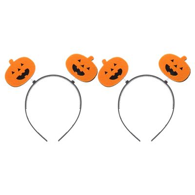 Mobestech 2Pcs Pumpkin Hairband Halloween Party Headbands for Women Girls Funny Pumpkin Headpiece Autumn Headwear Holiday Cosplay Accessories