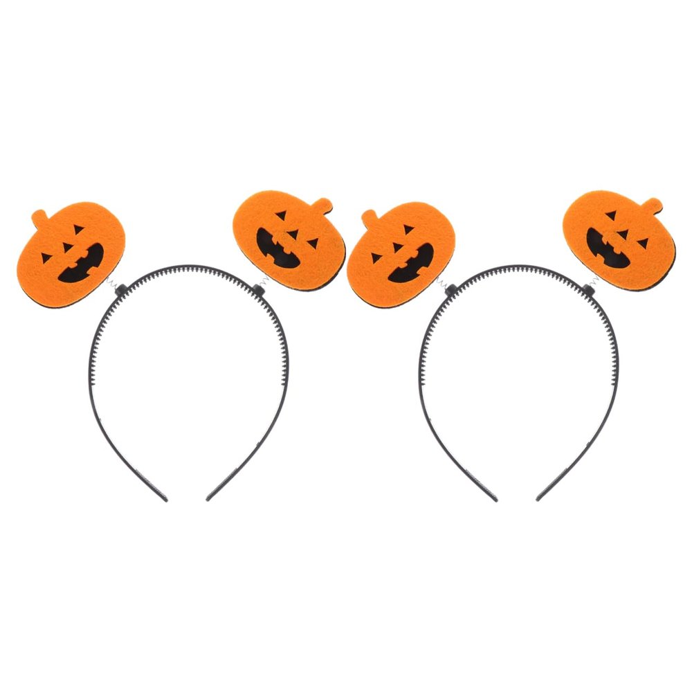 Mobestech 2Pcs Pumpkin Hairband Halloween Party Headbands for Women Girls Funny Pumpkin Headpiece Autumn Headwear Holiday Cosplay Accessories