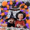 Janinus Halloween Balloon Garland Kit 132PCS Black Orange Purple Confetti halloween Balloons Arch Party Decorations With 3D PVC Bats, Letter Foil Balloons,Happy Halloween Banner view 2