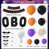 Janinus Halloween Balloon Garland Kit 132PCS Black Orange Purple Confetti halloween Balloons Arch Party Decorations With 3D PVC Bats, Letter Foil Balloons,Happy Halloween Banner view 4