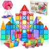 Jasonwell 100pcs Magnetic Tiles Building Blocks Set for Boys Girls Preschool Educational Magnet Construction Kit Stacking STEM Toys Christmas Birthday Gift for Kids Toddler 3 4 5 6 7 8 9 10 + Year Old view 1