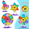 Jasonwell 100pcs Magnetic Tiles Building Blocks Set for Boys Girls Preschool Educational Magnet Construction Kit Stacking STEM Toys Christmas Birthday Gift for Kids Toddler 3 4 5 6 7 8 9 10 + Year Old view 2